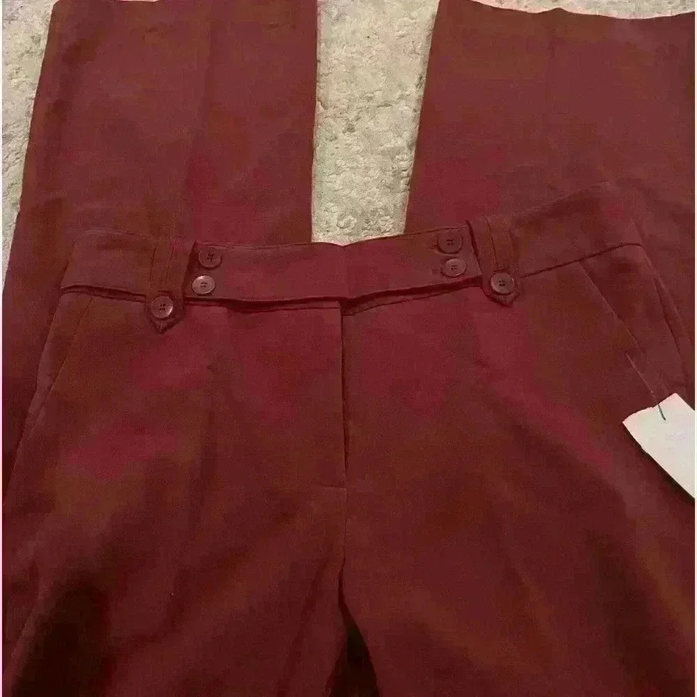 Women's Vertigo burgundy size 2 new Dress Pants - Picture 3 of 5